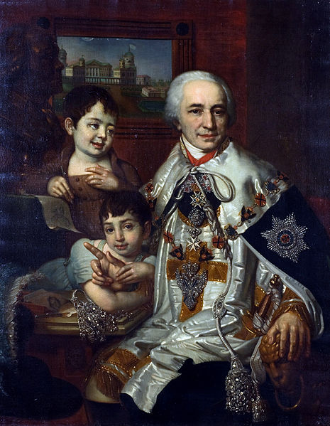 ortrait of count G.G. Kushelev with children